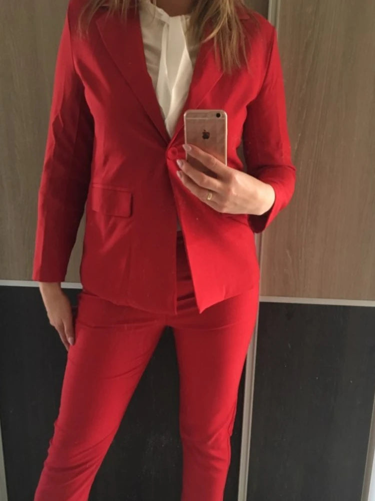 Work Women Business Slim Blazer Outfits