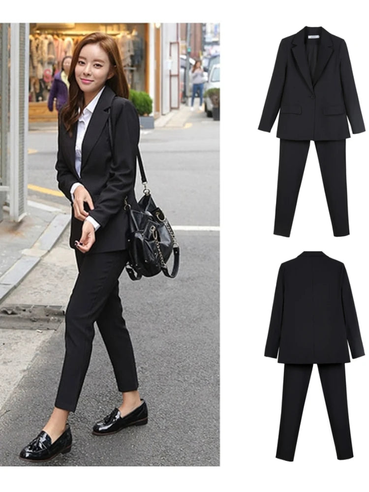 Work Women Business Slim Blazer Outfits