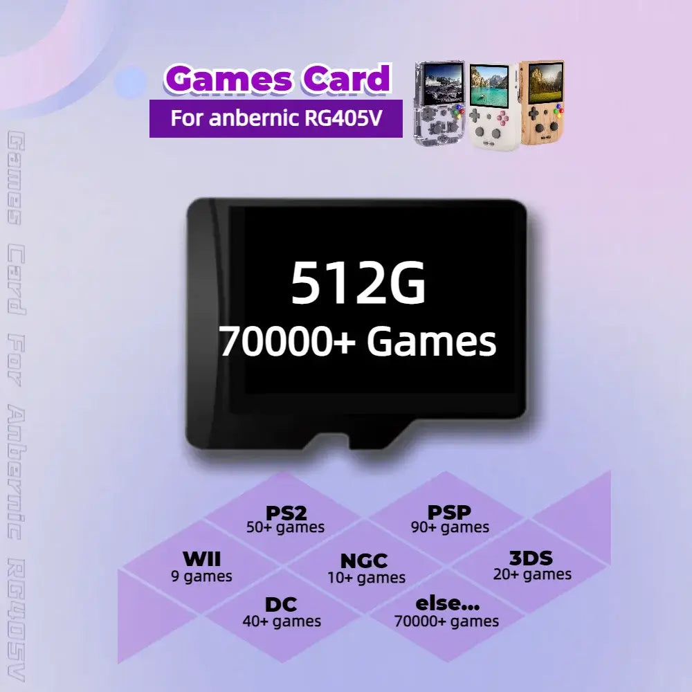 48041465708809 Anbernic RG405V Game Card TF Memory All Emulator Pre-installed Retro Games