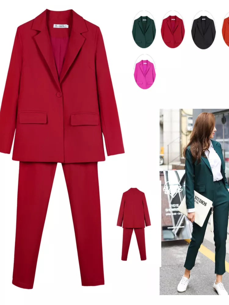 Work Women Business Slim Blazer Outfits